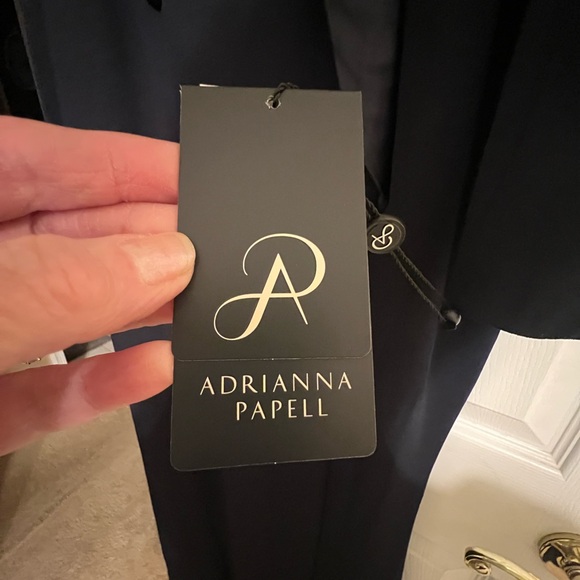 Adrianna Papell Navy Tuxedo Gown - Picture 5 of 8